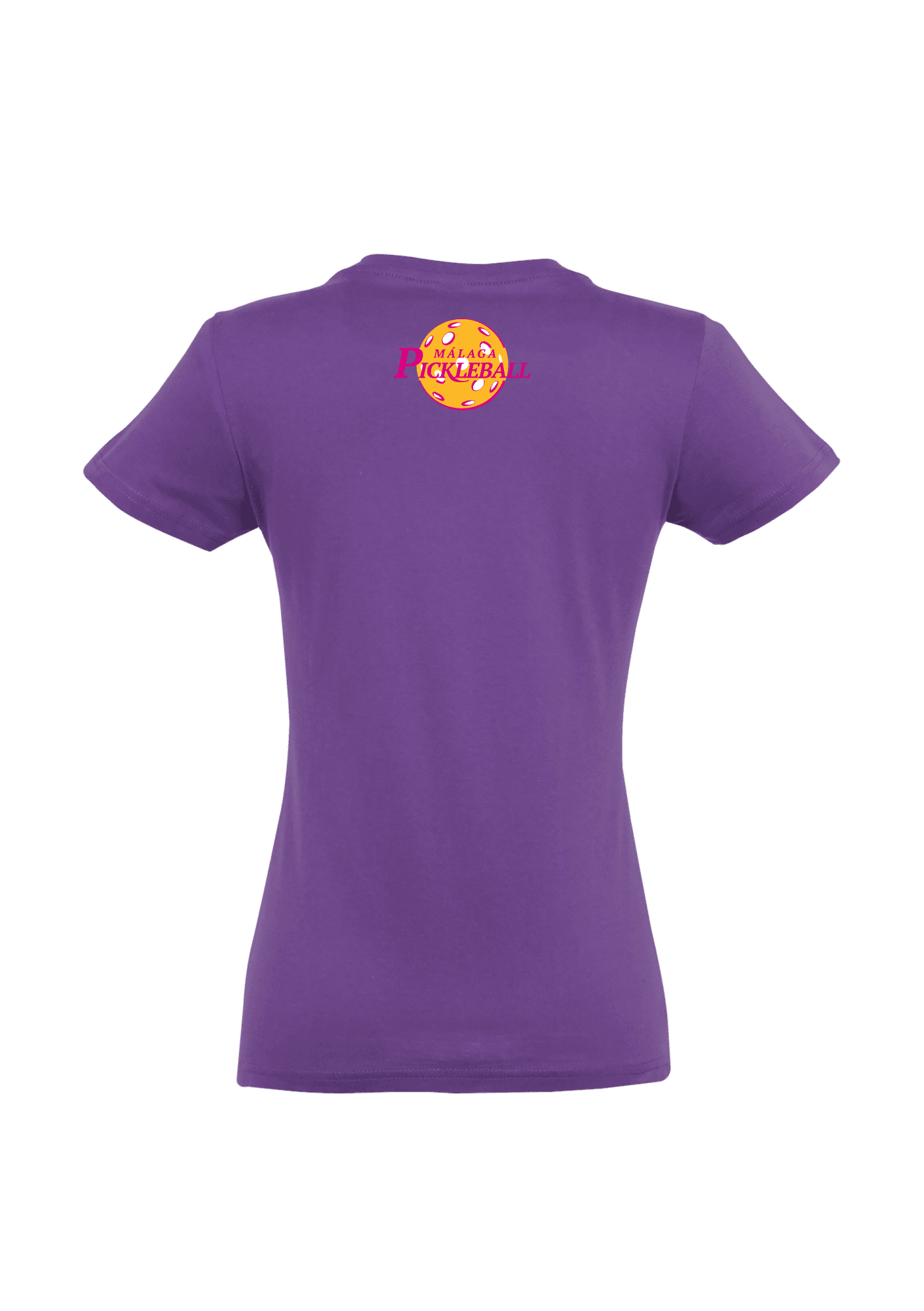 Camiseta morada para Mujer 190g 02 Pickleball Malaga - PBM02-IMPERIALFEMMEROUGEDOS